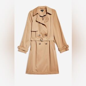 Topshop Camel Double-Breasted Trench Coat